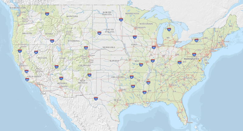 Координаты столицы америки. Commercial Base Map.